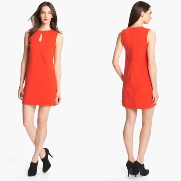 Diane Von Furstenberg Kadijah Keyhole Orange Shift Dress Size 2 - Picture 9 of 15